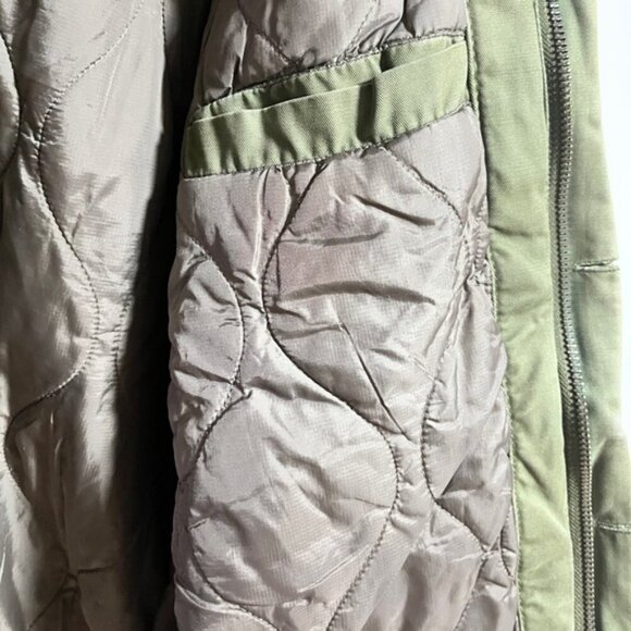 American Eagle Green Field Jacket with Faux Fur Collar - Picture 2 of 11